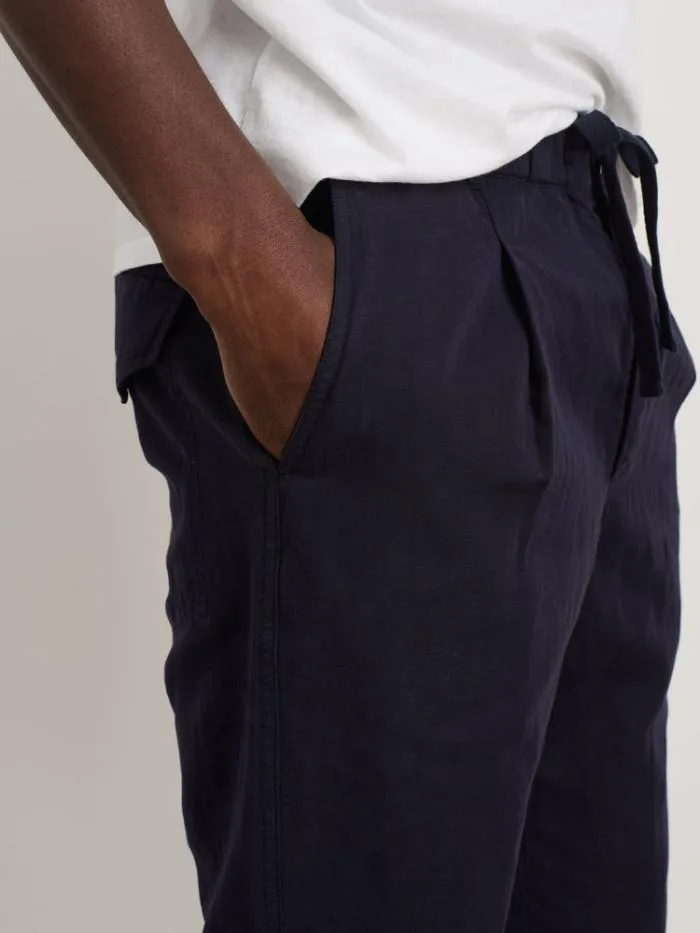 Alex Mill Pants Pull On Pant In Cotton Linen Dark Navy 8211 Men