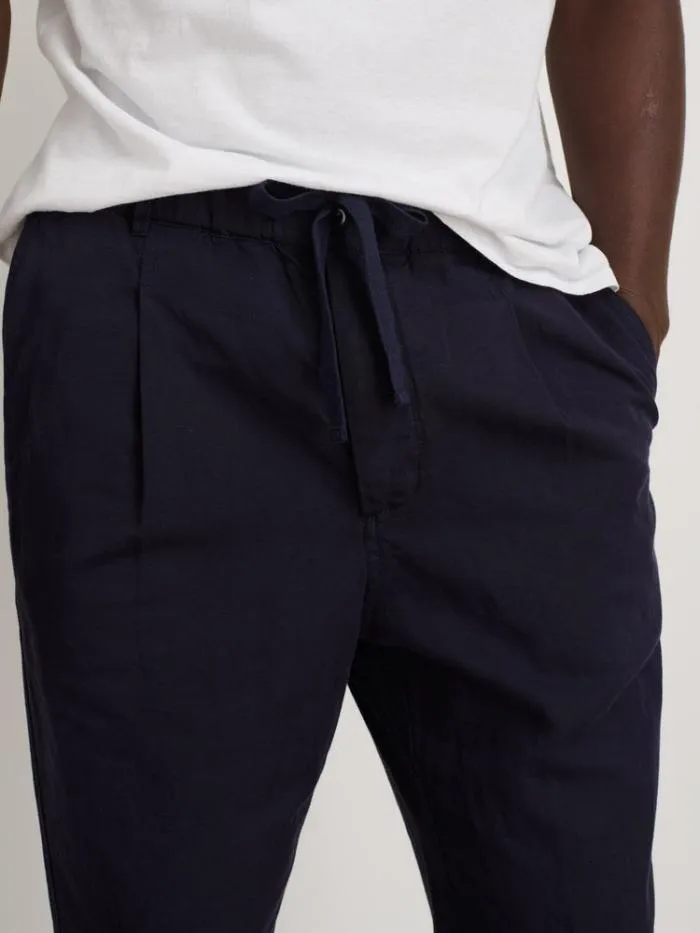 Alex Mill Pants Pull On Pant In Cotton Linen Dark Navy 8211 Men