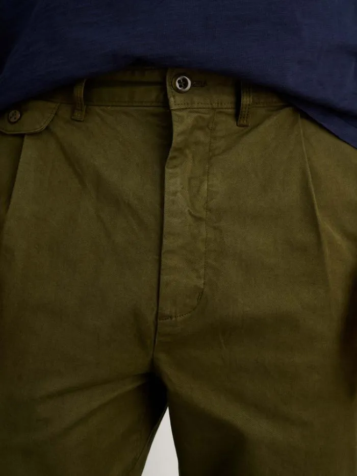 Alex Mill Pants Standard Pleated Pant In Chino Long Inseam Military Olive 8211 Men