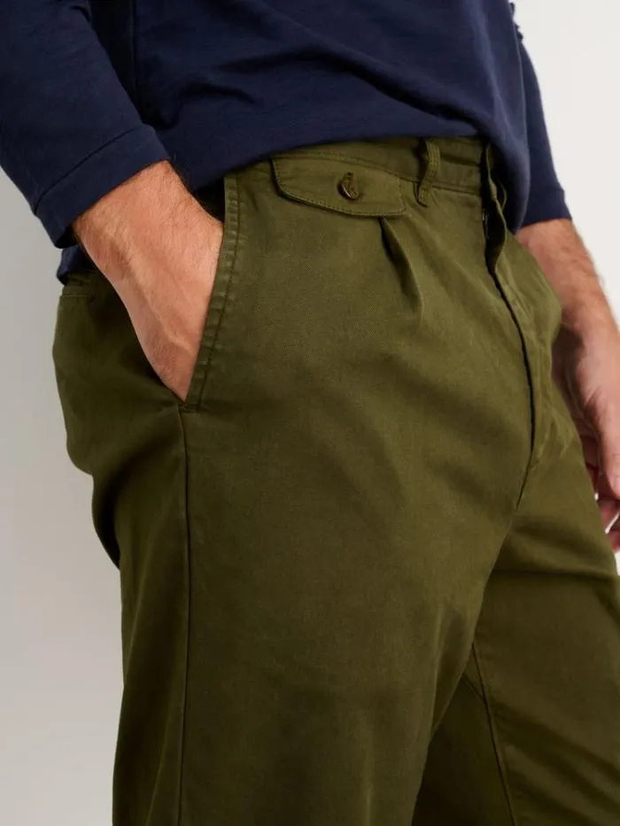 Alex Mill Pants Standard Pleated Pant In Chino Long Inseam Military Olive 8211 Men