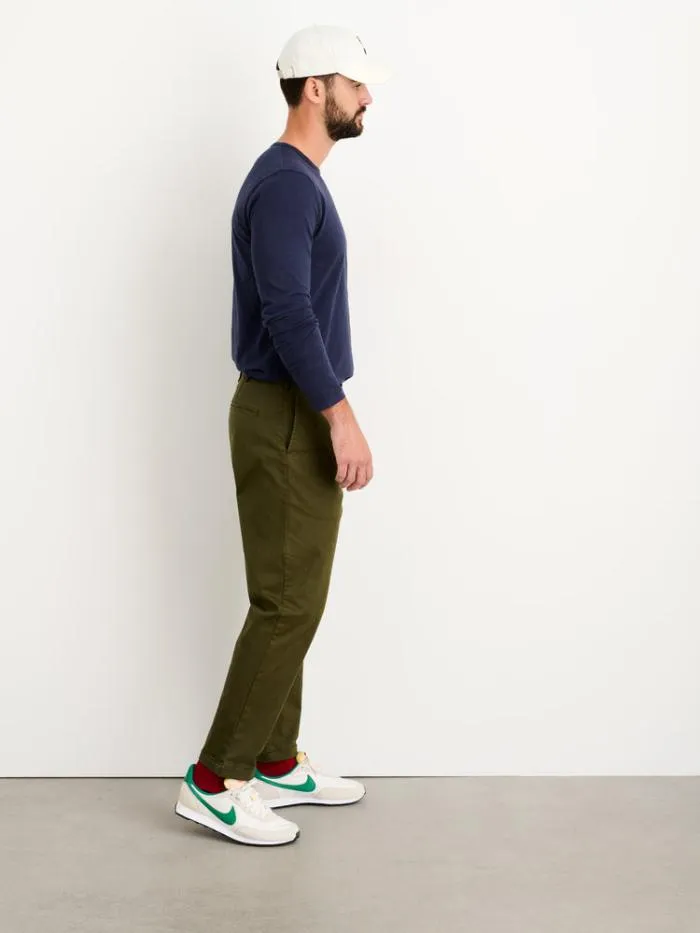 Alex Mill Pants Standard Pleated Pant In Chino Long Inseam Military Olive 8211 Men
