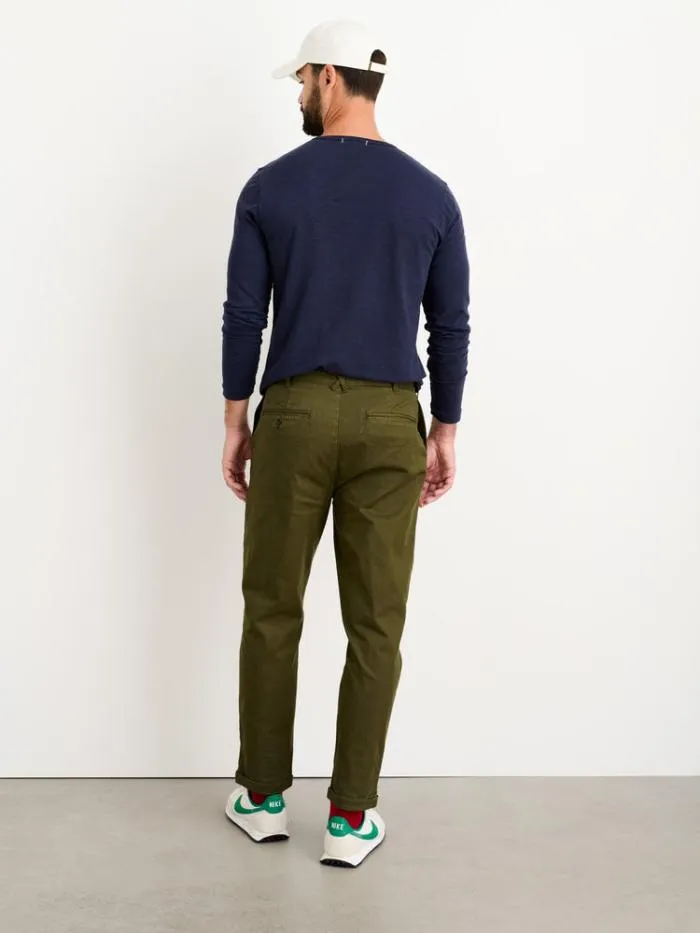 Alex Mill Pants Standard Pleated Pant In Chino Long Inseam Military Olive 8211 Men