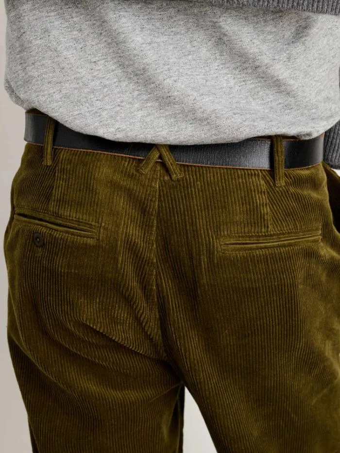 Alex Mill Pants Standard Pleated Pant In Corduroy Long Inseam Dark Olive 8211 Men
