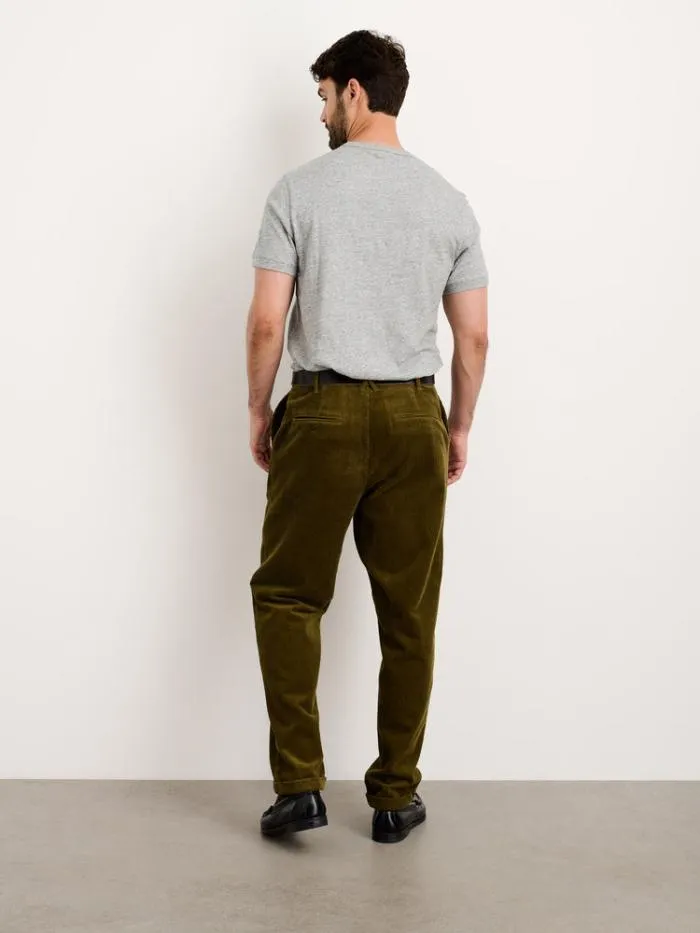 Alex Mill Pants Standard Pleated Pant In Corduroy Long Inseam Dark Olive 8211 Men