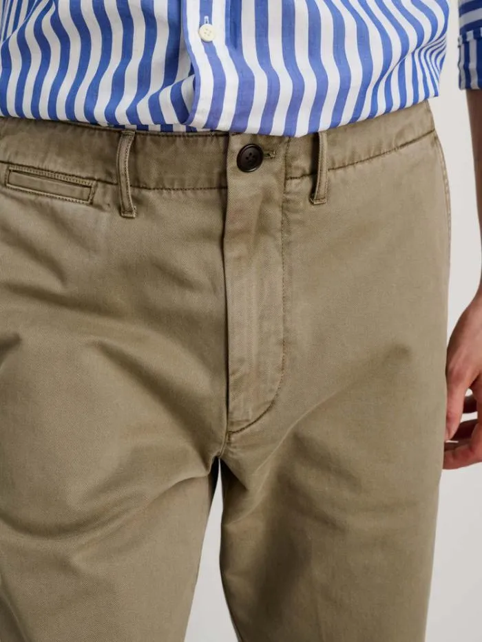 Alex Mill Pants Straight Leg Pant In Vintage Washed Chino Long Inseam Vintage Olive 8211 Men