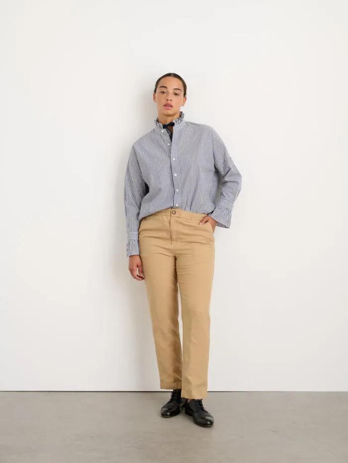 Alex Mill Shirts Tops Easy Ruffle Shirt In Skinny Stripe 8211 Women