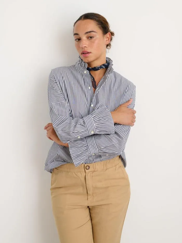 Alex Mill Shirts Tops Easy Ruffle Shirt In Skinny Stripe 8211 Women Alex Mill Shirts Tops Easy Ruffle Shirt In Skinny Stripe 8211 Women