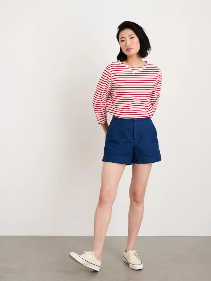 Alex Mill Shorts Alessandra Shorts In Washed Twill French Navy 8211 Women