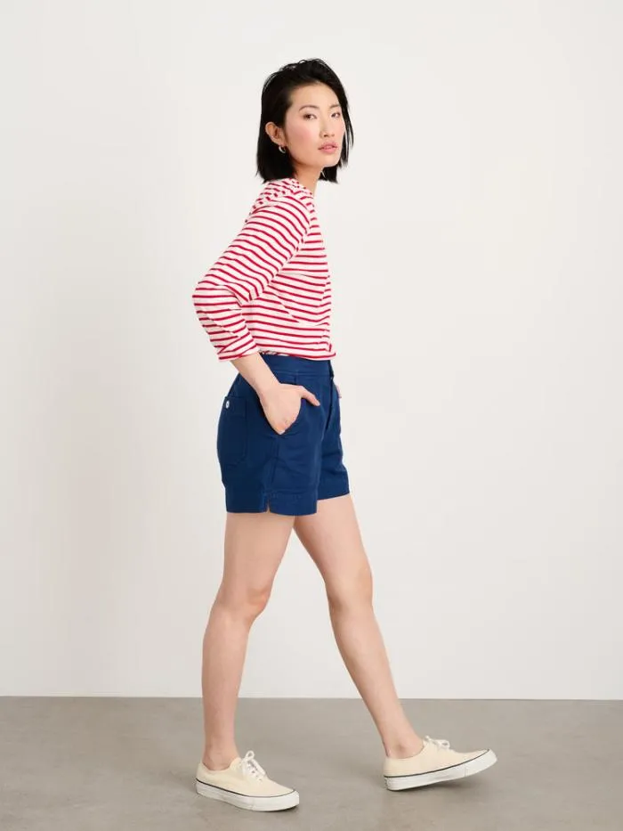 Alex Mill Shorts Alessandra Shorts In Washed Twill French Navy 8211 Women