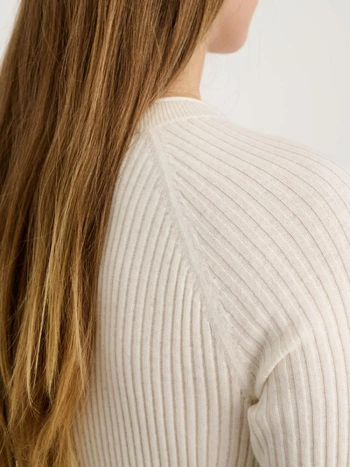 Alex Mill Sweaters Ribbed Crewneck Sweater Ivory 8211 Women