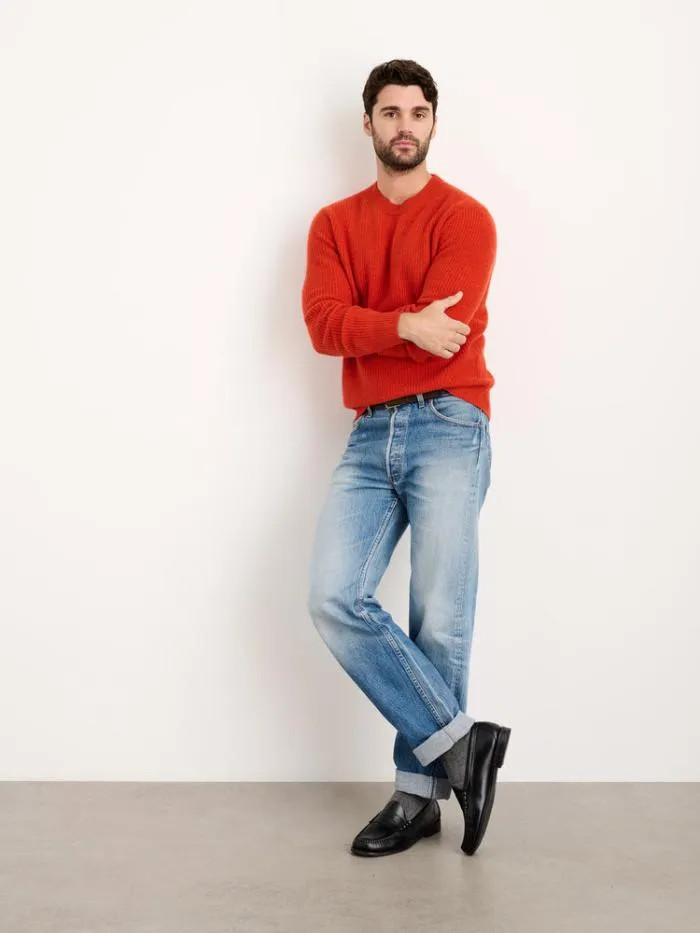 Alex Mill Sweaters Sweatshirts Jordan Sweater In Washed Cashmere Paprika 8211 Men
