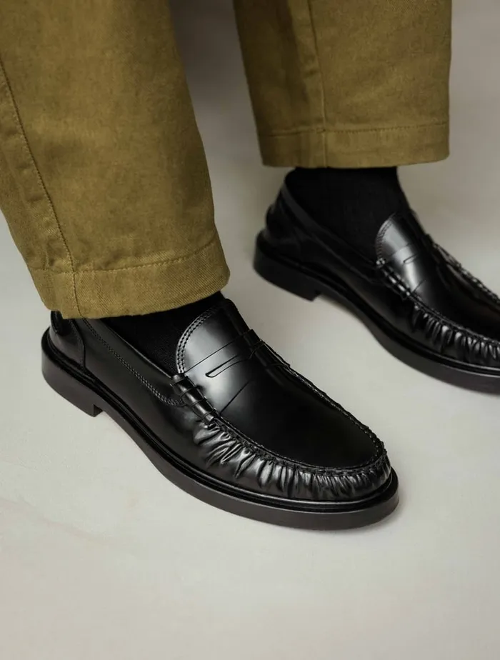 Allen Siyah Black Men Bobbies Loafers