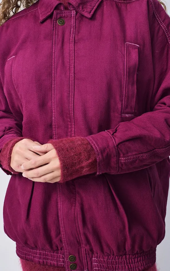 American Vintage Jackets and Blazers Women Jacket Nyolow Overdyed Fuchsia
