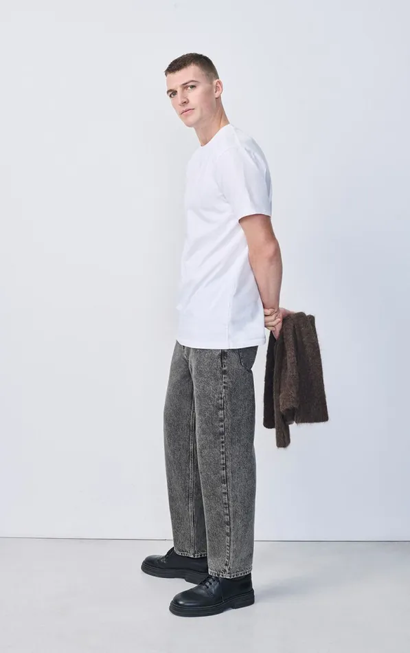 American Vintage Jeans Men Straight Jeans Yopday Grey Salt And Pepper