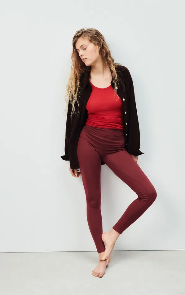American Vintage Joggers and Leggings Women Leggings Ypawood Melange Berry