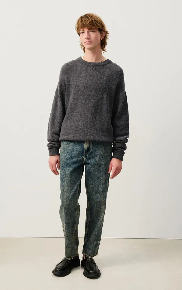 American Vintage Jumpers and Cardigans Men Jumper Blimy Dark Grey Melange