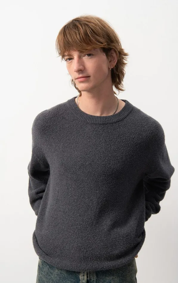 American Vintage Jumpers and Cardigans Men Jumper Blimy Dark Grey Melange