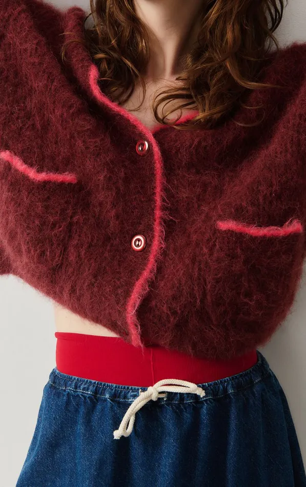 American Vintage Jumpers and Cardigans Women Cardigan Bymi Burgundy Black Melange