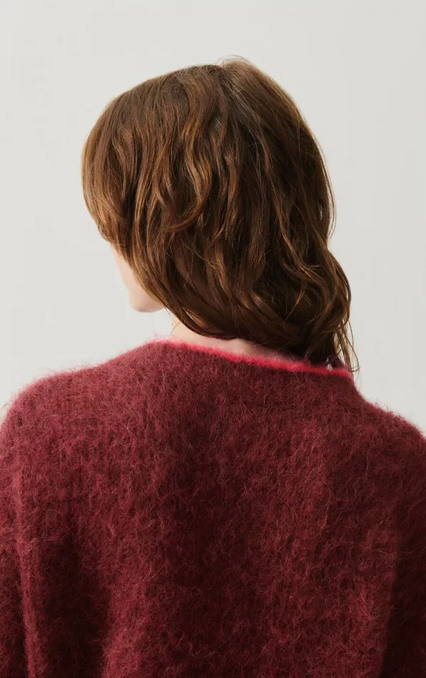 American Vintage Jumpers and Cardigans Women Cardigan Bymi Burgundy Black Melange