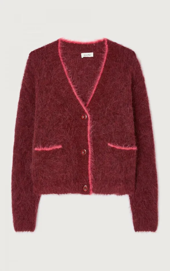 American Vintage Jumpers and Cardigans Women Cardigan Bymi Burgundy Black Melange