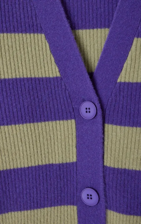 American Vintage Jumpers and Cardigans Women Cardigan Raxow Purple Striped Shore