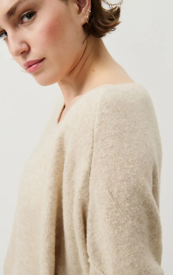 American Vintage Jumpers and Cardigans Women Jumper Damsville Melange Sand American Vintage Jumpers and Cardigans Women Jumper Damsville Melange Sand