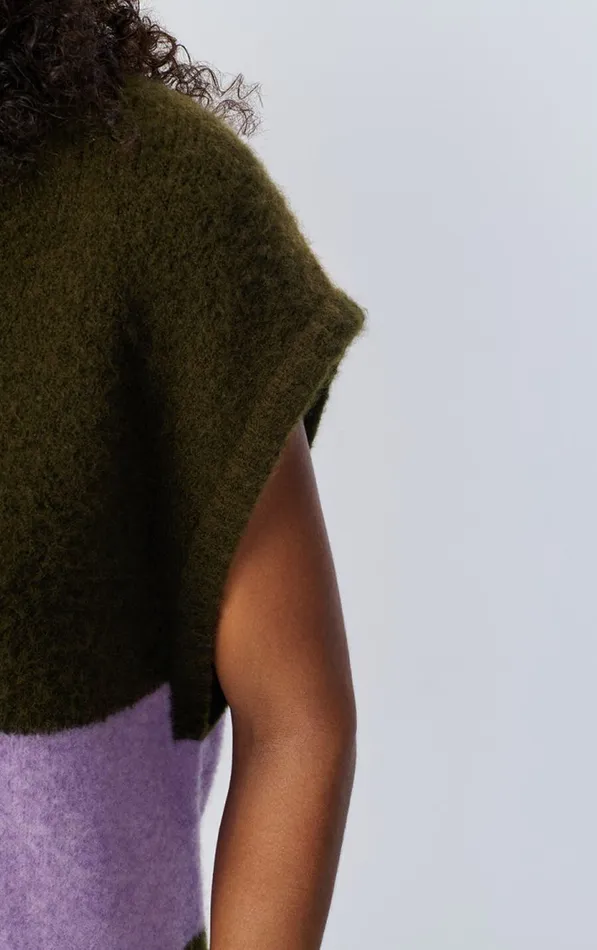 American Vintage Jumpers and Cardigans Women Jumper Gylson Khaki Striped Lilac Melange American Vintage Jumpers and Cardigans Women Jumper Gylson Khaki Striped Lilac Melange