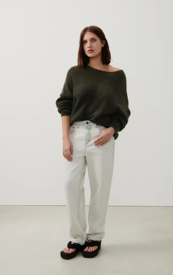 American Vintage Jumpers and Cardigans Women Jumper Yanbay Melange Charcoal American Vintage Jumpers and Cardigans Women Jumper Yanbay Melange Charcoal