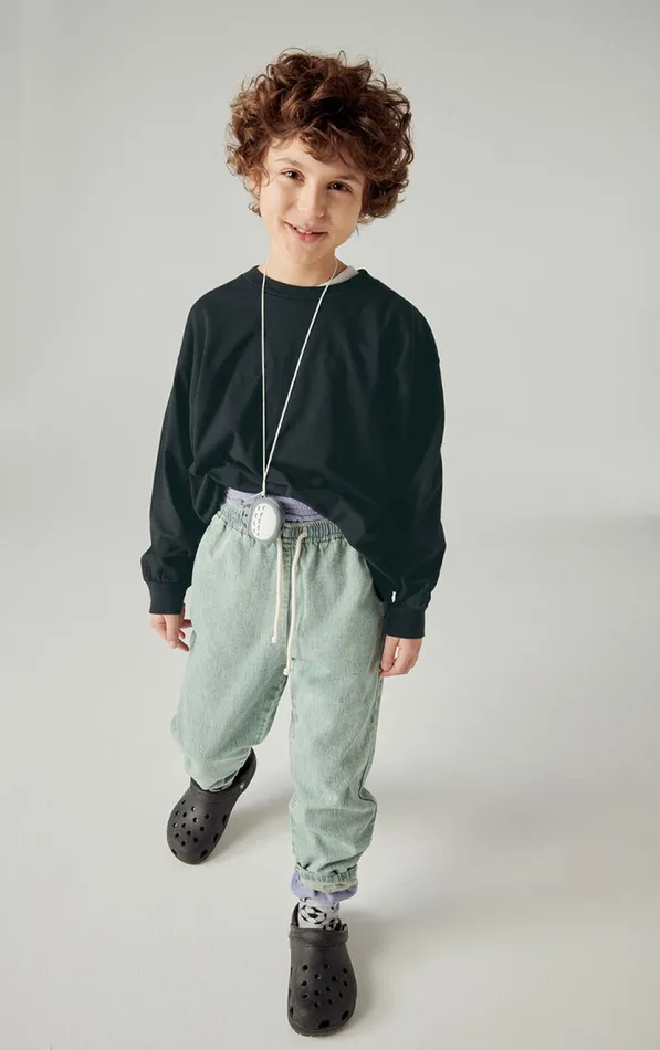 American Vintage Long Sleeve TShirts Kids TShirt Fizvalley Black