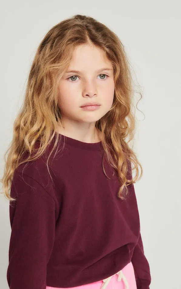 American Vintage Long Sleeve TShirts Kids TShirt Gamipy Vintage Burgundy