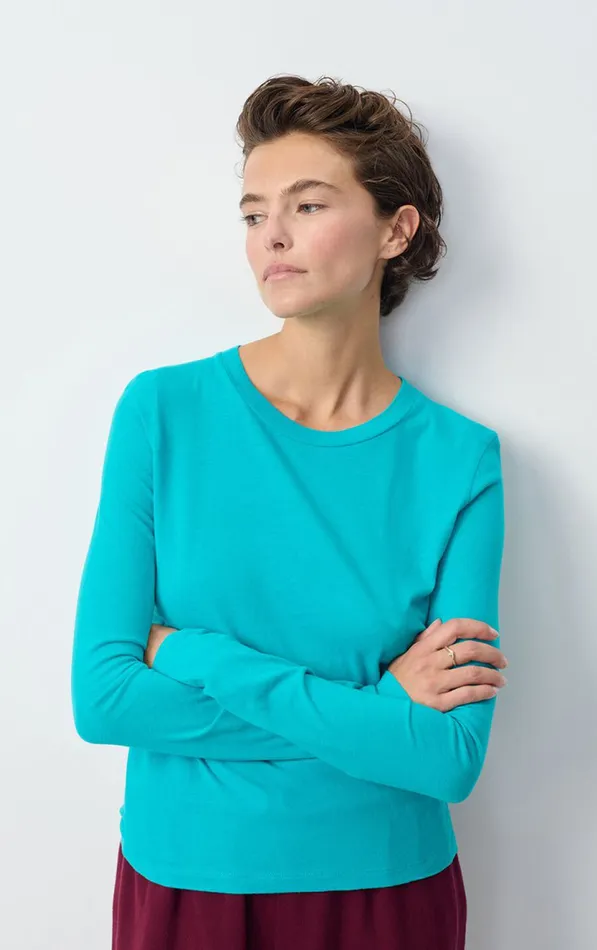American Vintage Long Sleeve TShirts Women TShirt Gamipy Aqua