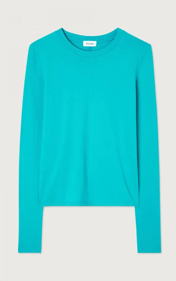 American Vintage Long Sleeve TShirts Women TShirt Gamipy Aqua American Vintage Long Sleeve TShirts Women TShirt Gamipy Aqua