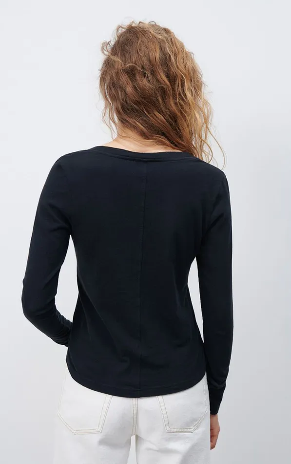 American Vintage Long Sleeve TShirts Women TShirt Gamipy Black American Vintage Long Sleeve TShirts Women TShirt Gamipy Black