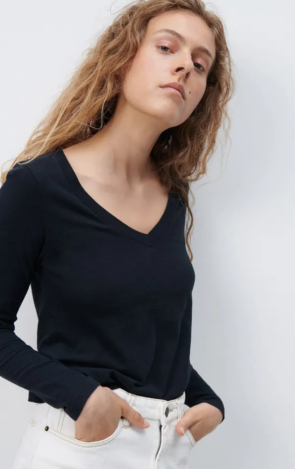 American Vintage Long Sleeve TShirts Women TShirt Gamipy Black American Vintage Long Sleeve TShirts Women TShirt Gamipy Black