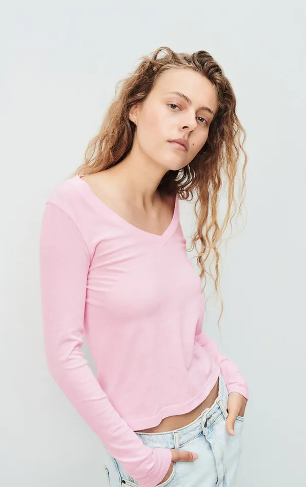 American Vintage Long Sleeve TShirts Women TShirt Gamipy Cherry Blossom
