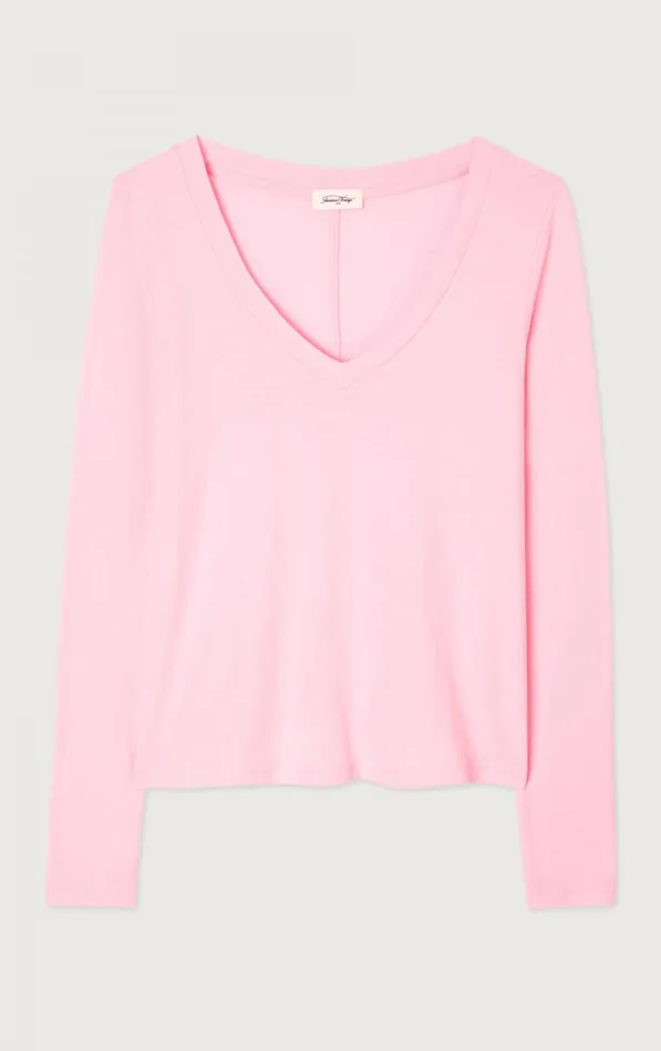 American Vintage Long Sleeve TShirts Women TShirt Gamipy Cherry Blossom
