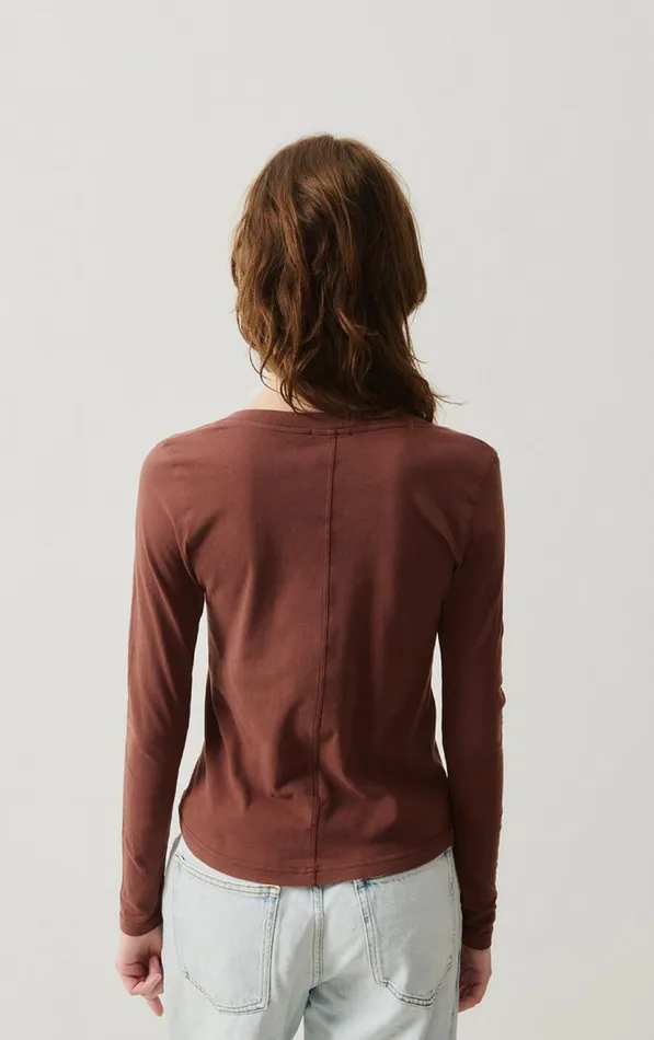 American Vintage Long Sleeve TShirts Women TShirt Gamipy Choco American Vintage Long Sleeve TShirts Women TShirt Gamipy Choco