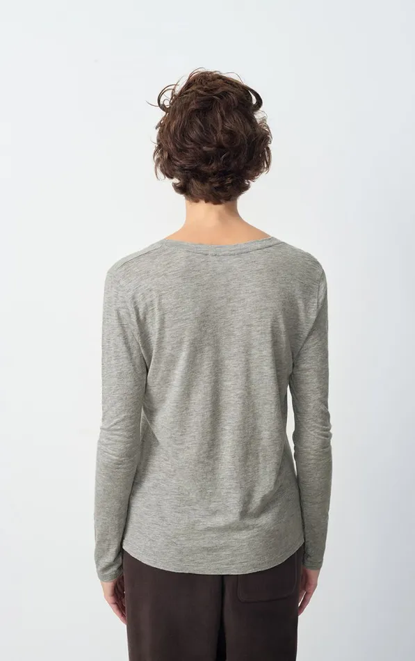 American Vintage Long Sleeve TShirts Women TShirt Jacksonville Heather Grey