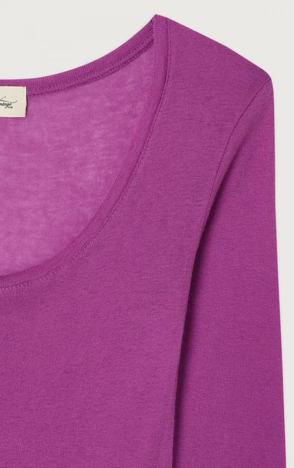 American Vintage Long Sleeve TShirts Women TShirt Massachusetts Vintage Geranium