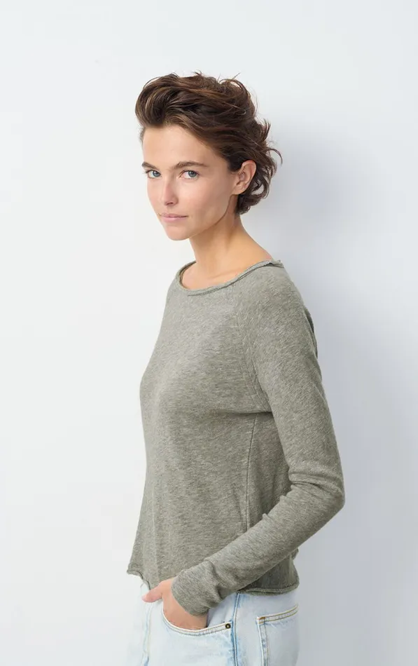 American Vintage Long Sleeve TShirts Women TShirt Sonoma Heather Grey