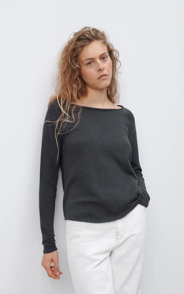 American Vintage Long Sleeve TShirts Women TShirt Sonoma Navy Blue Vintage