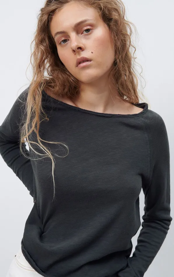 American Vintage Long Sleeve TShirts Women TShirt Sonoma Navy Blue Vintage