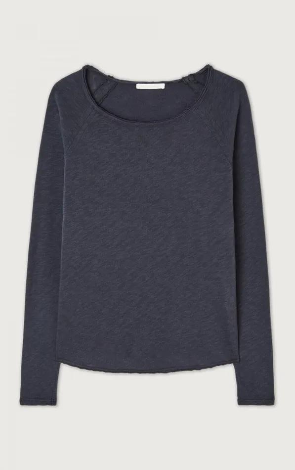 American Vintage Long Sleeve TShirts Women TShirt Sonoma Navy Blue Vintage