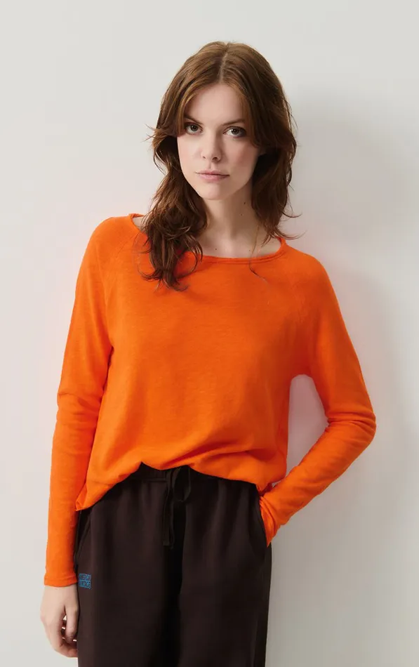 American Vintage Long Sleeve TShirts Women TShirt Sonoma Orange Vintage