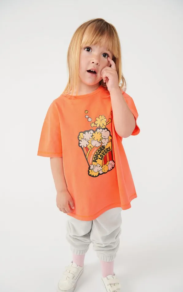American Vintage Short Sleeve TShirts Kids TShirt Fizvalley Fluorescent Fire