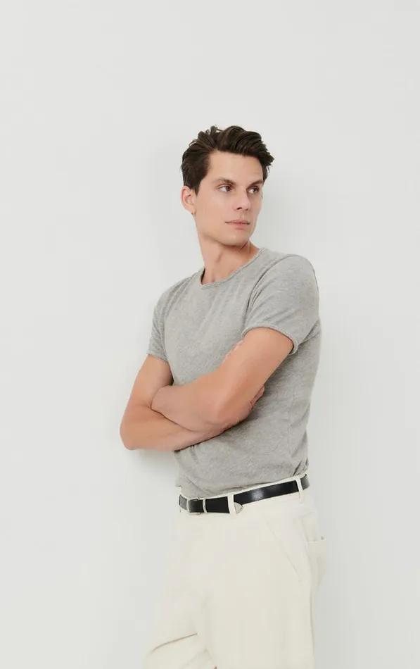 American Vintage Short Sleeve TShirts Men TShirt Sonoma Heather Grey