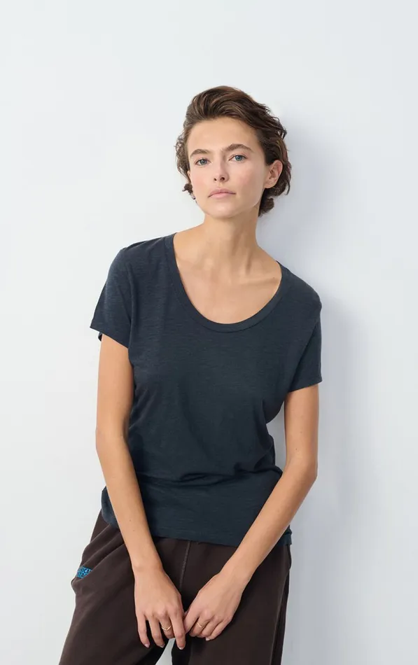 American Vintage Short Sleeve TShirts Women TShirt Jacksonville Navy