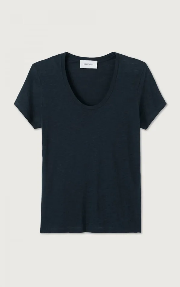 American Vintage Short Sleeve TShirts Women TShirt Jacksonville Navy