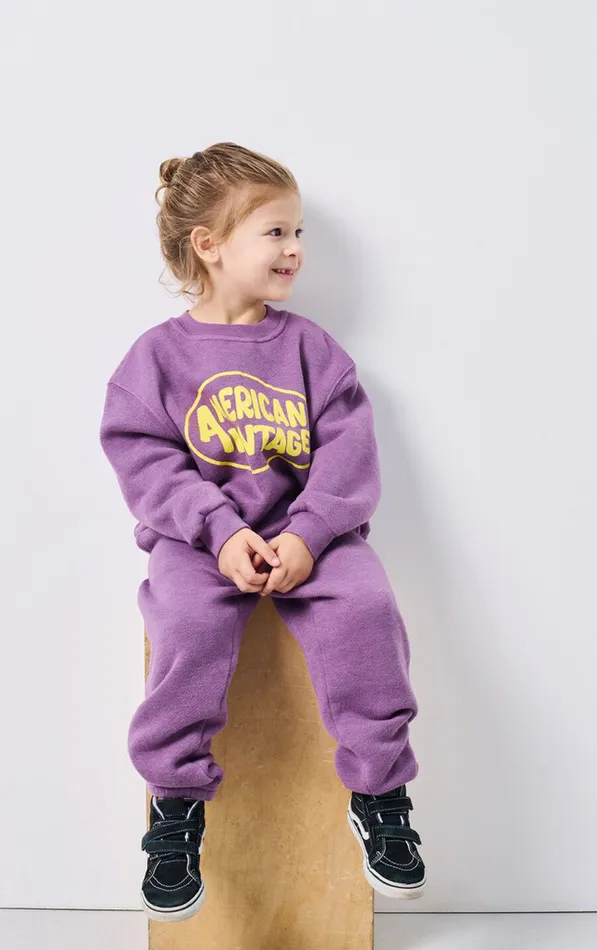 American Vintage Sweatshirts Kids Sweatshirt Doven Overdyed Fig