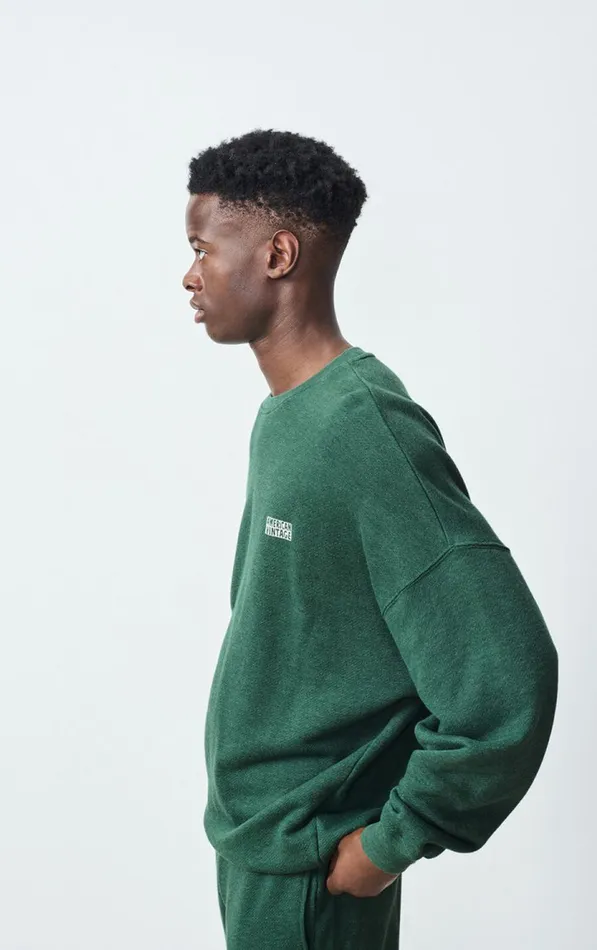 American Vintage Sweatshirts Men Sweatshirt Doven Overdyed Forest